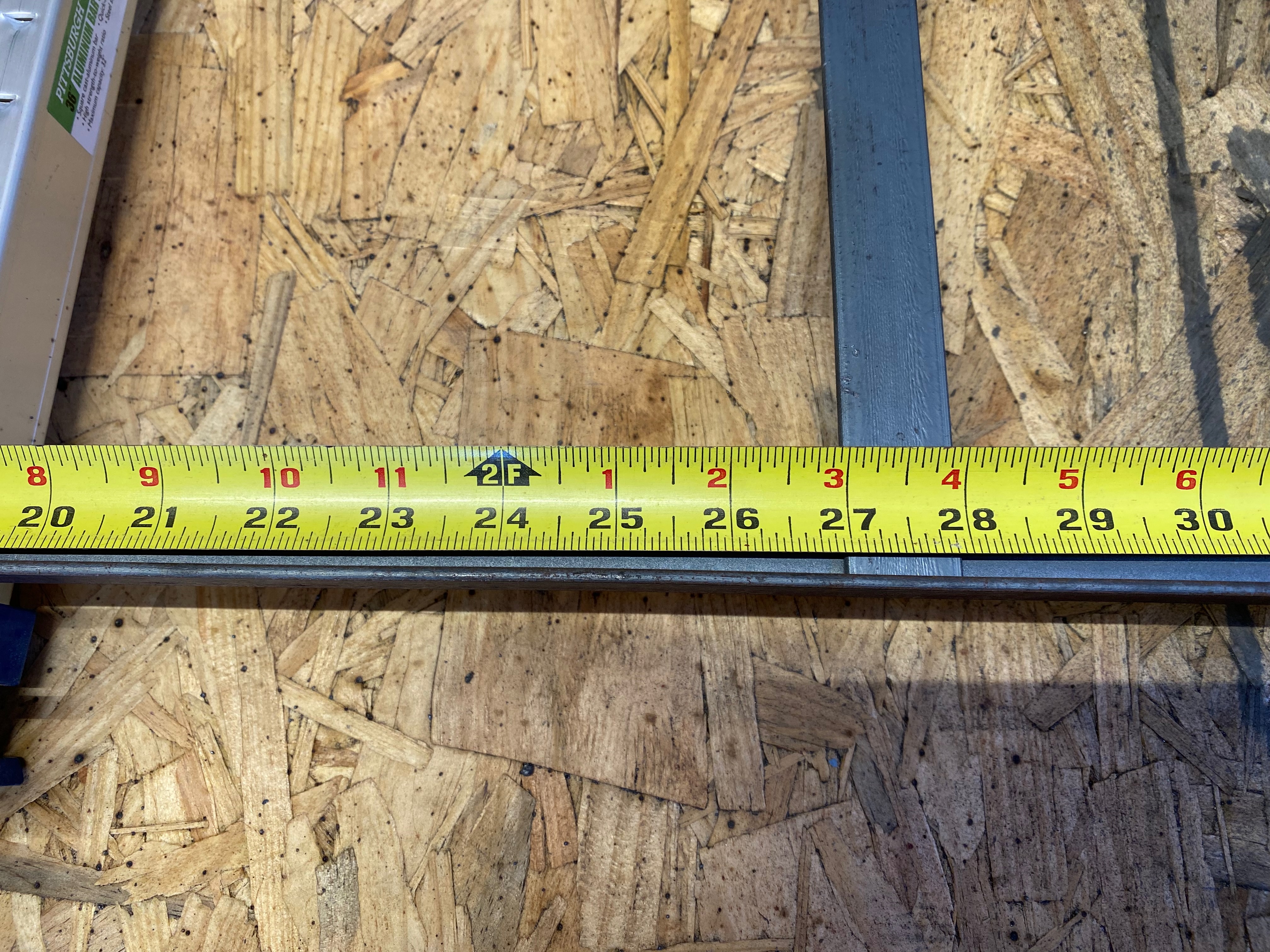 Cross-bar tacked in place.