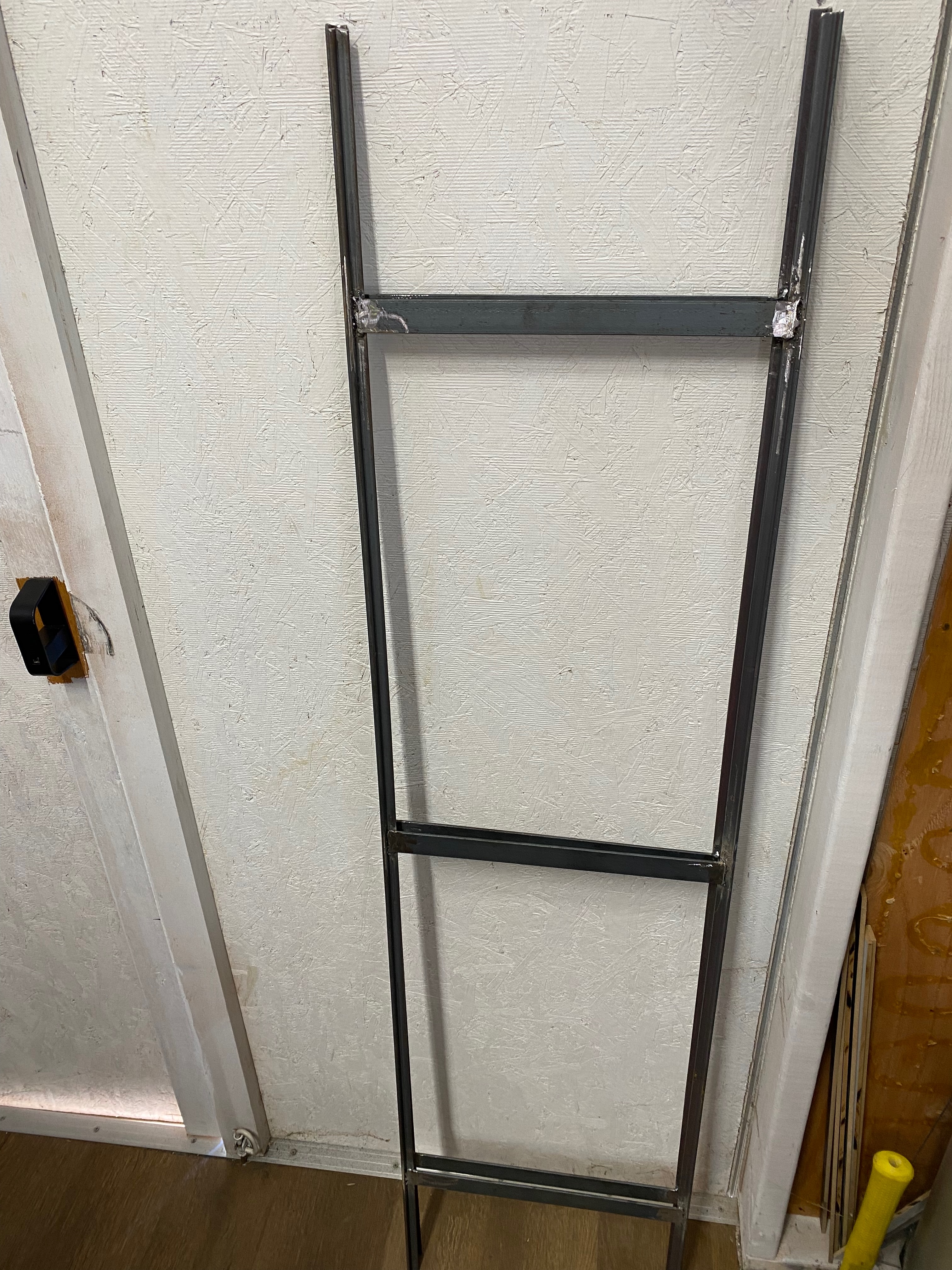 Frame fully welded — first welding project.
